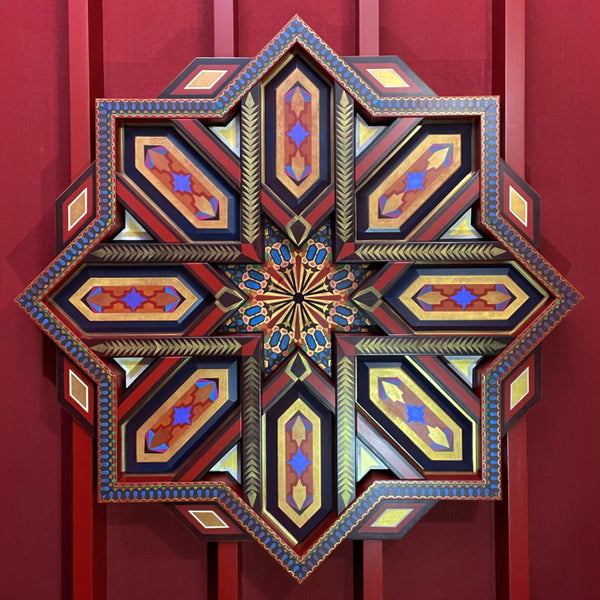 Finished ceiling medallion.