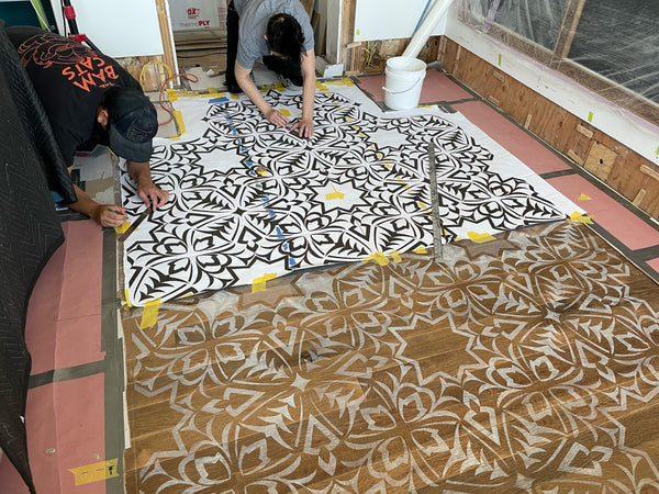Transferring the pattern.