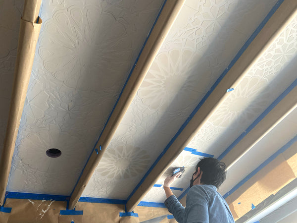 Ceiling application in the works.